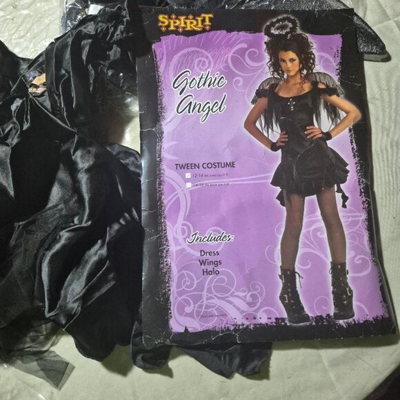 Vintage NEW Gothic Vampire Girl Fallen Fairy TEEN MIDNIGHT ANGEL COSTUME 12-14 - Picture 2 of 2